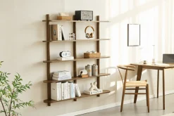 Online Nimara Juliet væghylde i røget eg med 5 hylder H:140 x D:22 x B:130 cm