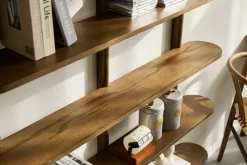 Online Nimara Juliet væghylde i røget eg med 5 hylder H:140 x D:22 x B:130 cm