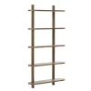 Outlet Nimara Juliet væghylde i røget eg med 5 hylder H:140 x B:22 x B:75 cm