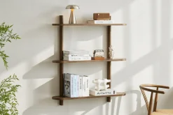 Online Nimara Juliet væghylde i røget eg med 3 hylder H:100 x D:22 x B:90 cm