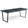 Outlet Nimara Karl spisebord i mat sort med marmor look - 210 x 90 cm