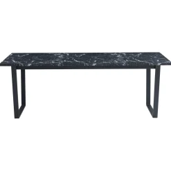 Outlet Nimara Karl spisebord i mat sort med marmor look - 210 x 90 cm