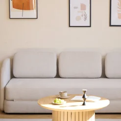 Online Nimara Katarina foldbar sovesofa beige L: 217 x D: 77/145 x H: 75 cm