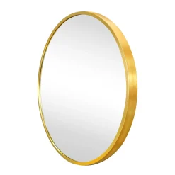 Online Nimara Kaya rundt spejl med messing/guld ramme Ø70 cm