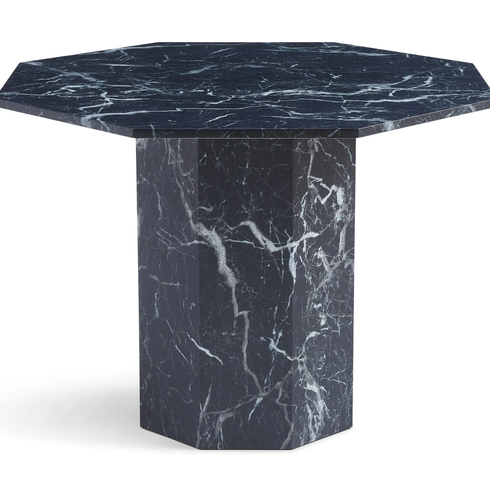 New Nimara Lagoni - rundt spisebord Ø100 cm i sort marmor look