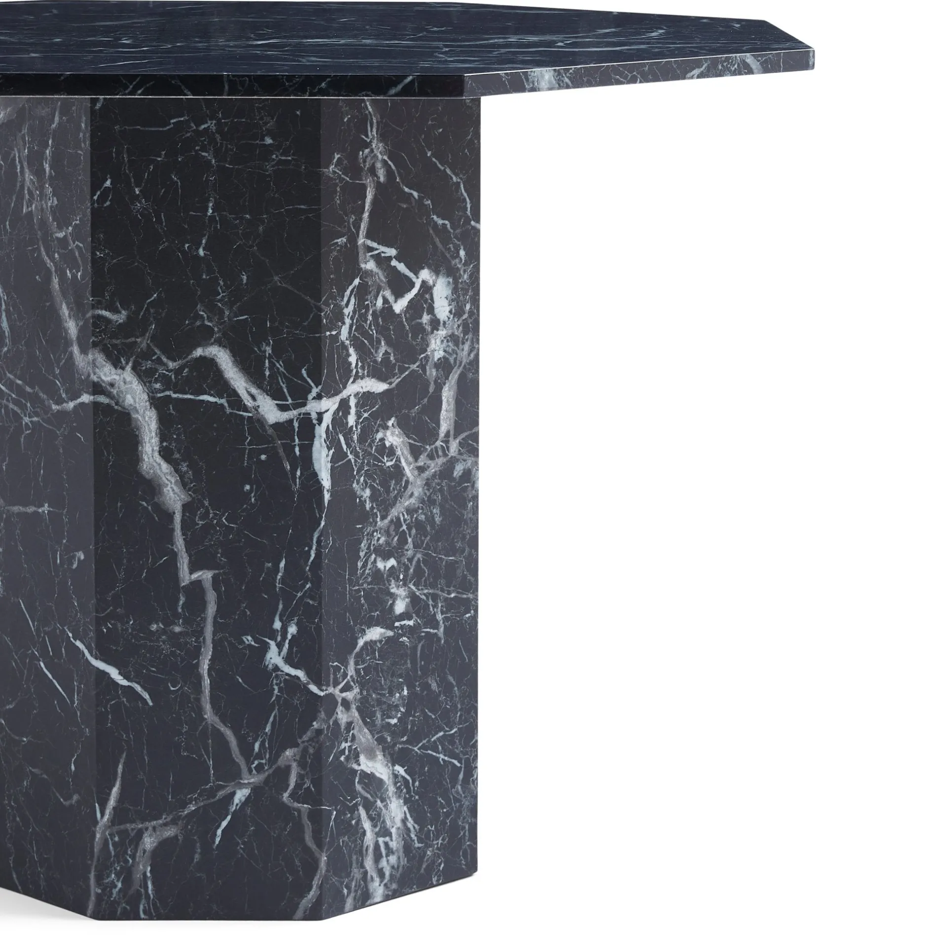 New Nimara Lagoni - rundt spisebord Ø100 cm i sort marmor look