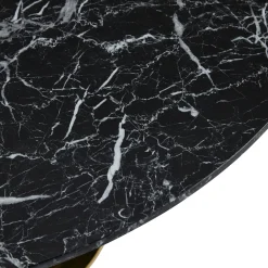 Best Nimara Lazio rundt sofabord i sort marmor look med guld ben - Ø70 cm