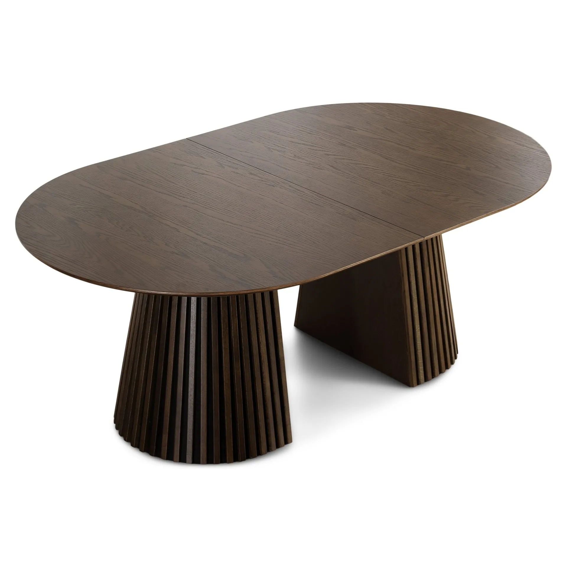 Nimara Lewis - Lamel ovalt Spisebord I Røget Egefiner med udtræk 200/250/300 CM - 2x tillægsplader medfølger