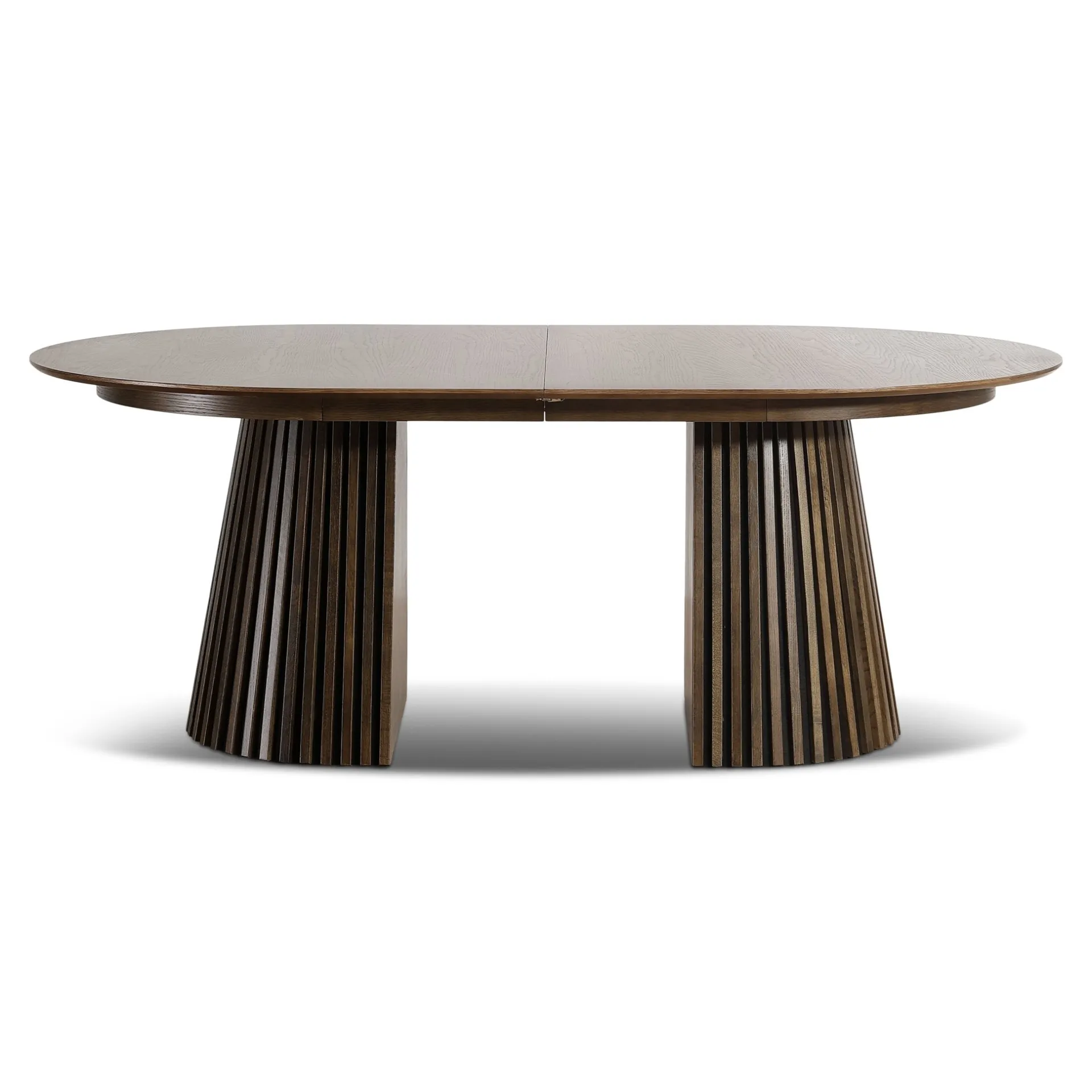 Nimara Lewis - Lamel ovalt Spisebord I Røget Egefiner med udtræk 200/250/300 CM - 2x tillægsplader medfølger