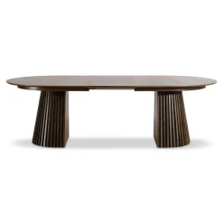 Nimara Lewis - Lamel ovalt Spisebord I Røget Egefiner med udtræk 200/250/300 CM - 2x tillægsplader medfølger