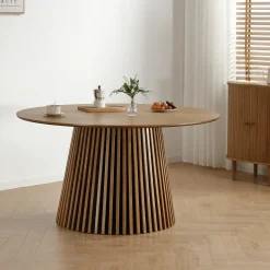 Discount Nimara Lewis - Lamel rundt Spisebord I Egefiner Ø140 cm