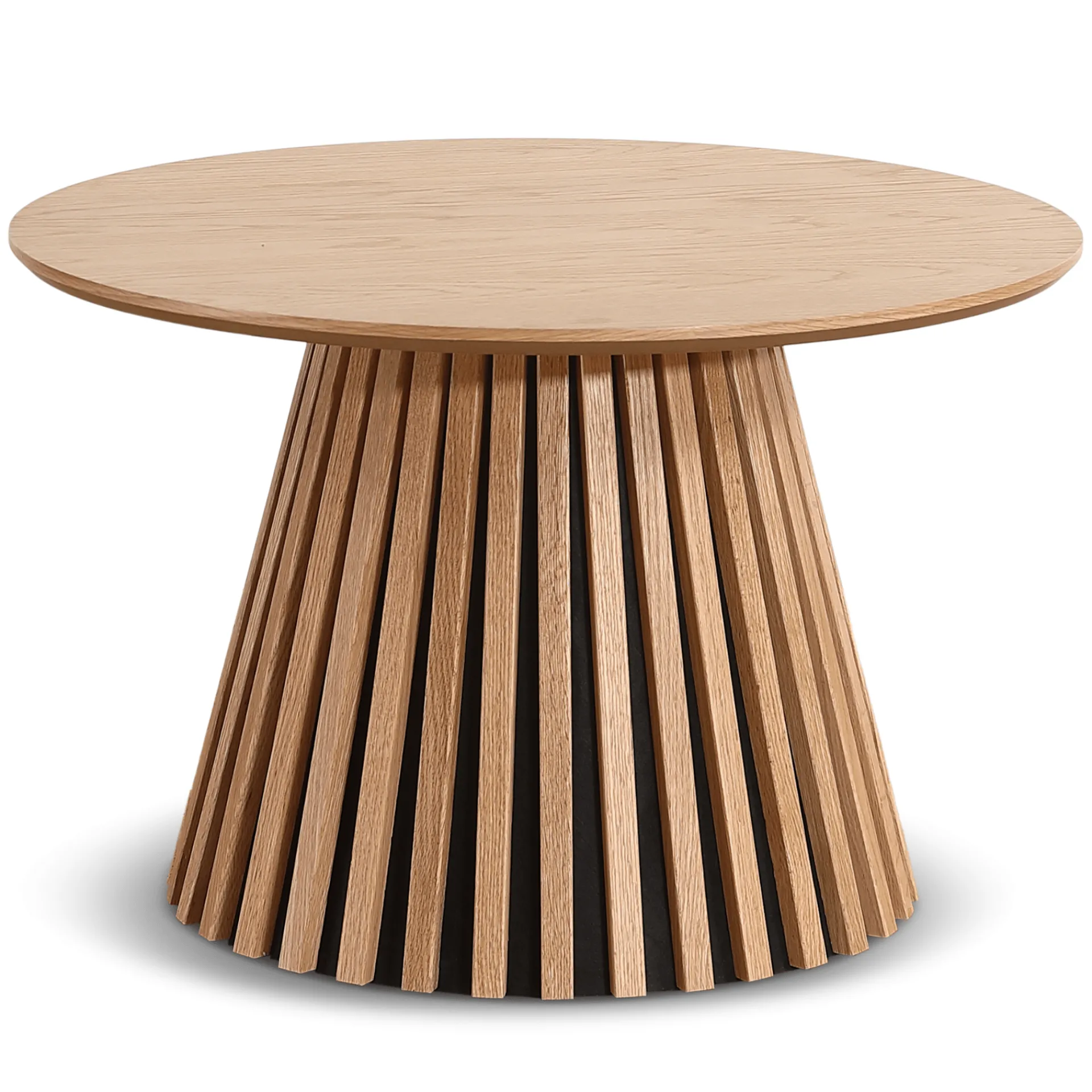 Outlet Nimara Lewis lamel sofabord naturlig egefinér Ø70 cm