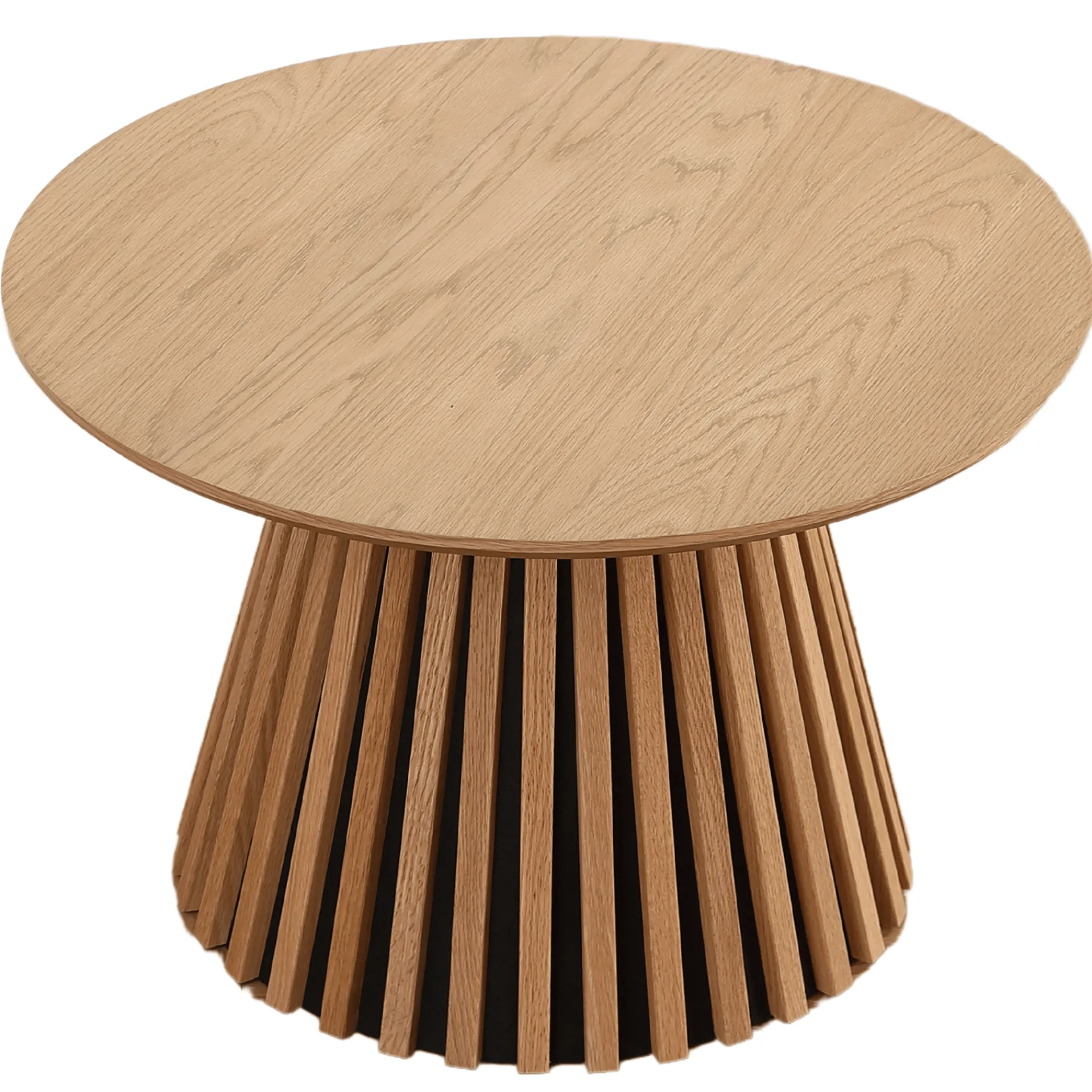 Outlet Nimara Lewis lamel sofabord naturlig egefinér Ø70 cm