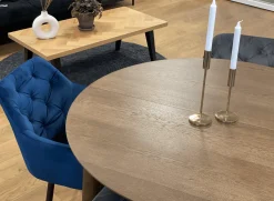 New Nimara Liam rundt spisebord i røget egefiner med udtræk 120/160/200 cm - Inkl. 2 tillægsplader