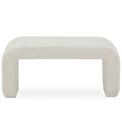 Online Nimara Lianna bænk i hvid boucle 95x40x44 cm