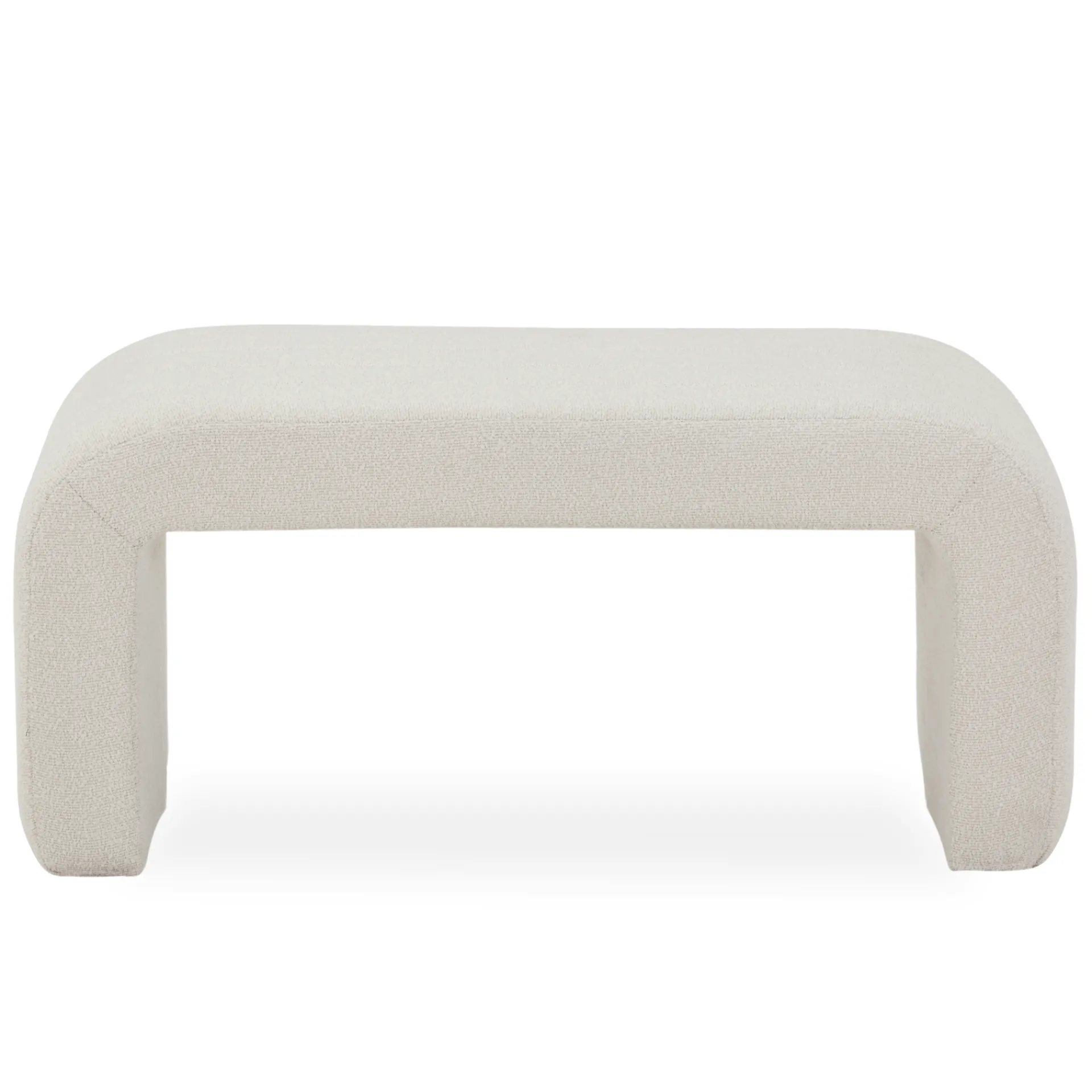 Online Nimara Lianna bænk i hvid boucle 95x40x44 cm