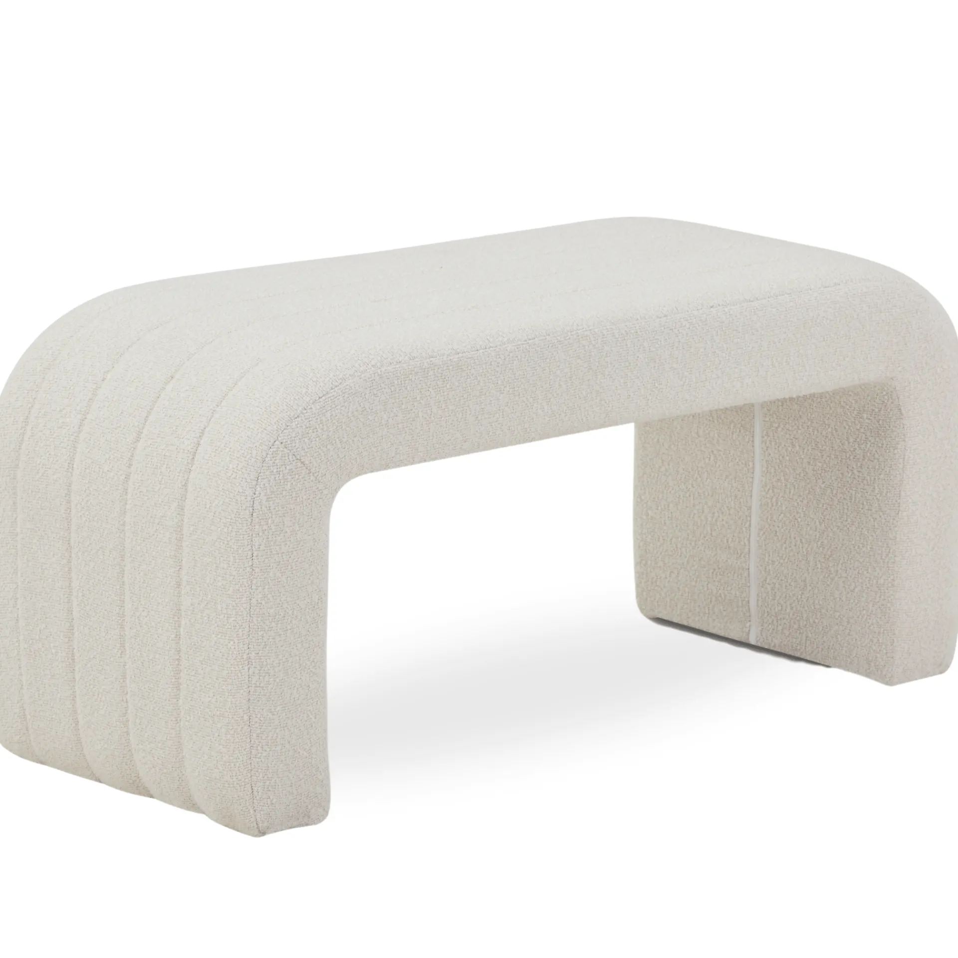 Online Nimara Lianna bænk i hvid boucle 95x40x44 cm