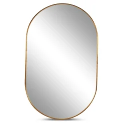 Discount Nimara Linda ovalt spejl med messing/guld ramme 50x80 cm