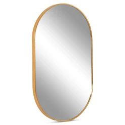 Discount Nimara Linda ovalt spejl med messing/guld ramme 50x80 cm