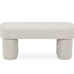 Nimara Linea bænk hvid Boucle 100x42x44 cm
