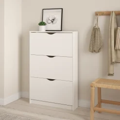 Outlet Nimara Livo skoskab med 3 låger i hvid