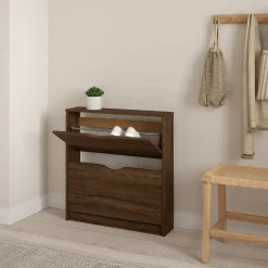 New Nimara Livo skoskab med 2 låger i røget egelook