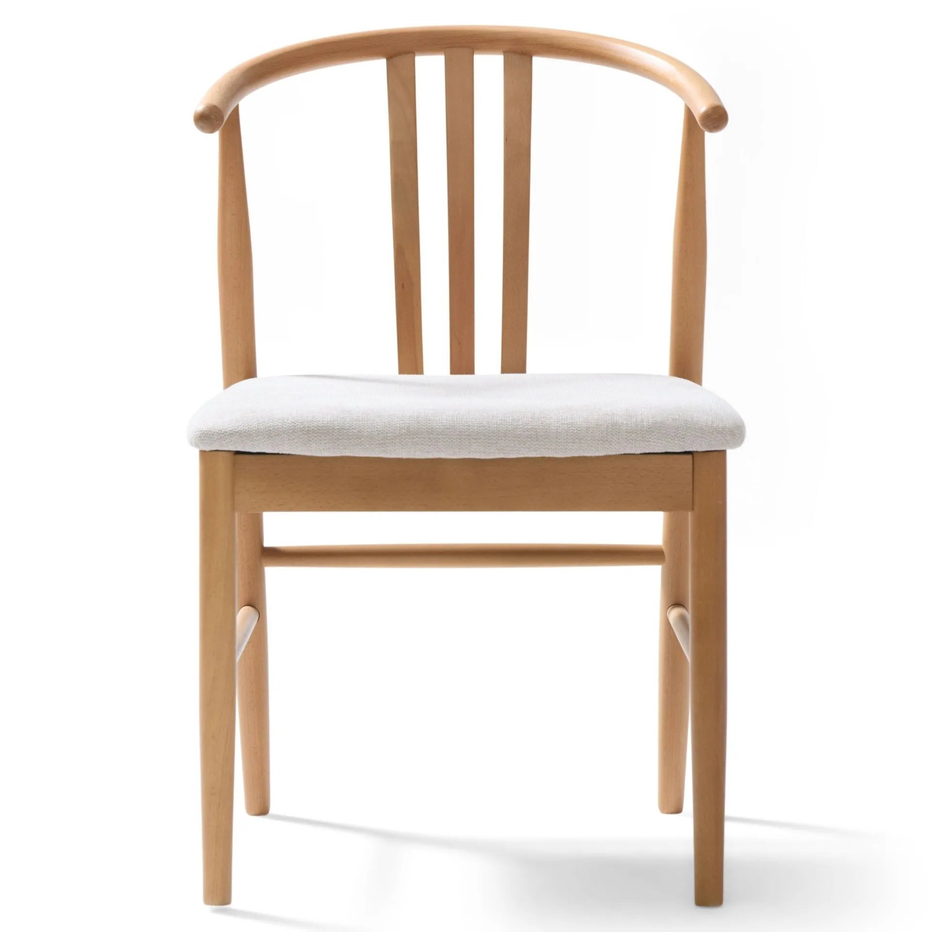 Sale Nimara Lizzie spisebordsstol i bøg med polstret sæde i beige