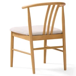 Sale Nimara Lizzie spisebordsstol i bøg med polstret sæde i beige