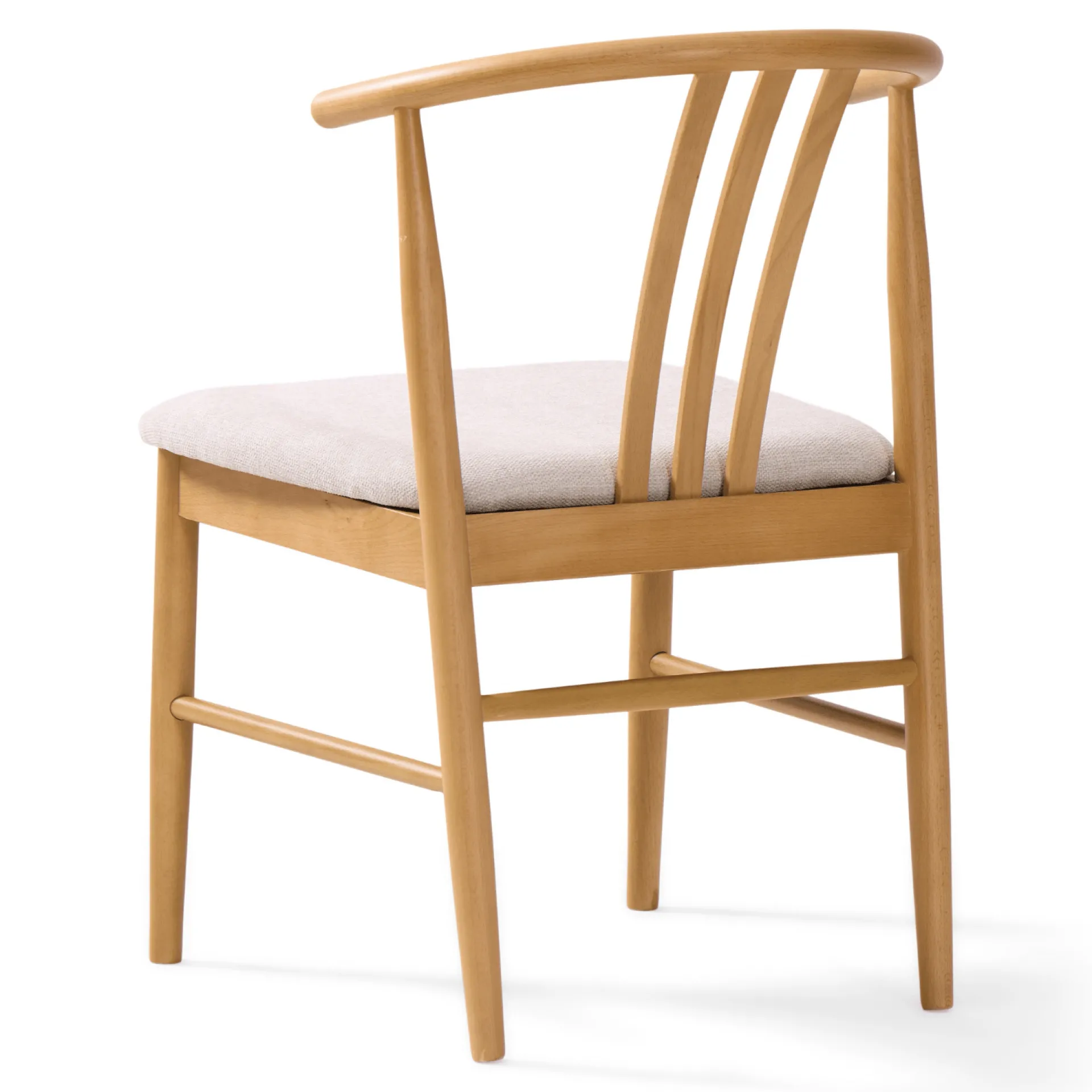 Sale Nimara Lizzie spisebordsstol i bøg med polstret sæde i beige