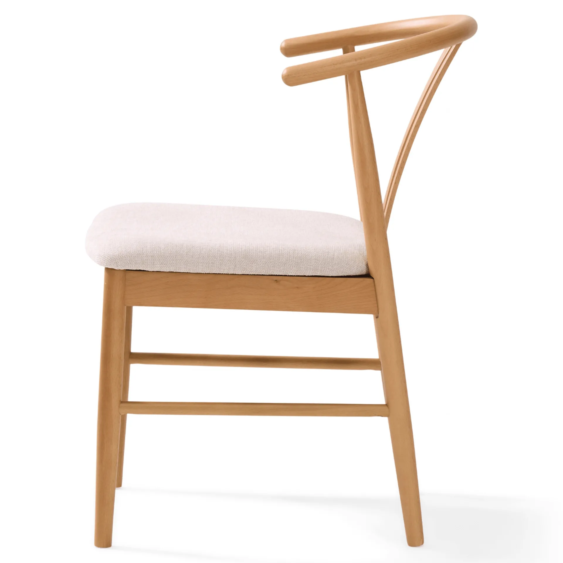 Sale Nimara Lizzie spisebordsstol i bøg med polstret sæde i beige