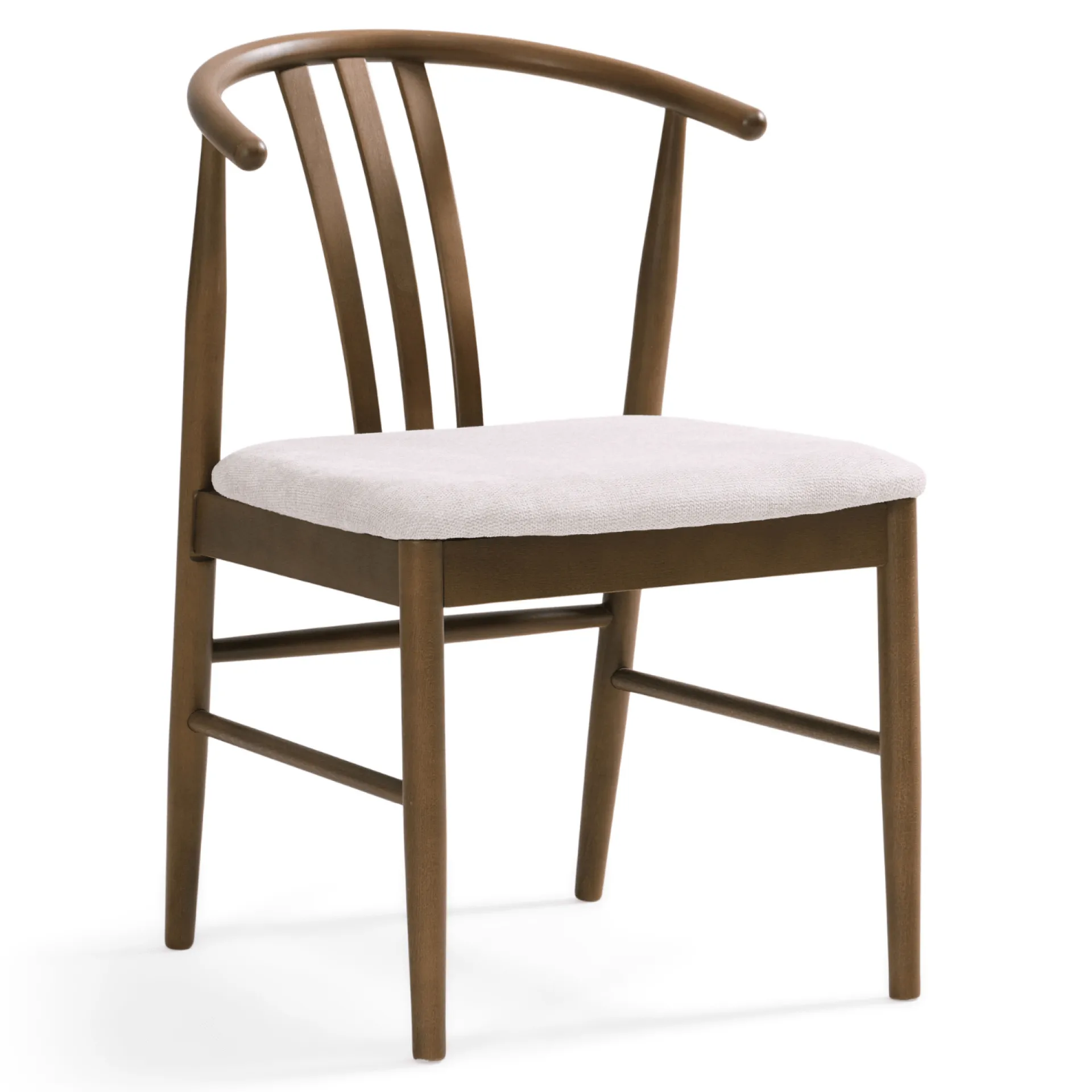 Outlet Nimara Lizzie spisebordsstol i røget bøg med polstret sæde i beige