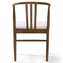 Outlet Nimara Lizzie spisebordsstol i røget bøg med polstret sæde i beige