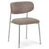 Discount Nimara Lucinda spisebodsstol i chrome med sand tekstil