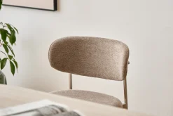 Discount Nimara Lucinda spisebodsstol i chrome med sand tekstil