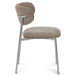Discount Nimara Lucinda spisebodsstol i chrome med sand tekstil