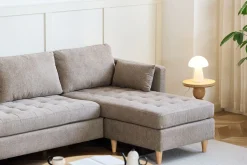 Online Nimara Lulu - Højrevendt og venstrevendt vendbar chaiselong sofa i sand - L: 215 x D: 82 x H: 78 cm