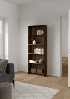 New Nimara Maddie reol med 5 hylder i røget eg 175,5x66x25,5 cm