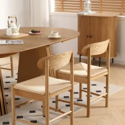 Sale Nimara Madison træstol i eg med flet sæde