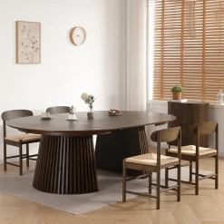 Outlet Nimara Madison træstol i røget eg med flet sæde