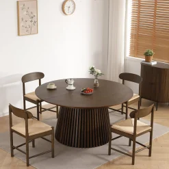 Outlet Nimara Madison træstol i røget eg med flet sæde