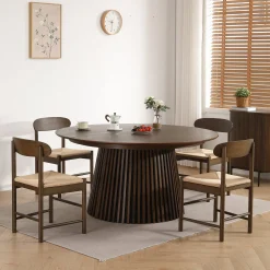 Outlet Nimara Madison træstol i røget eg med flet sæde