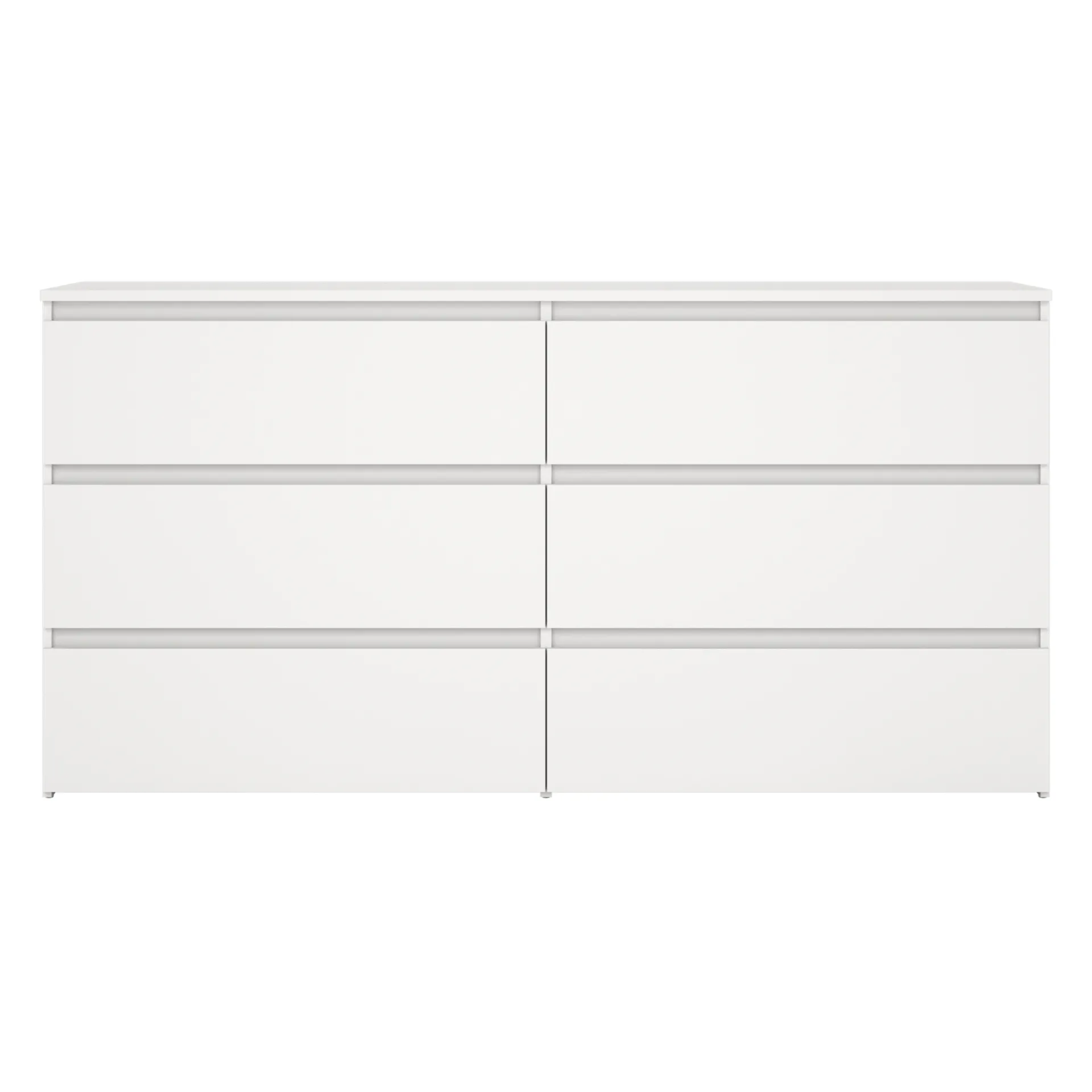 Best Nimara Maise kommode H:70 x B:138 x B:41 cm med 6 skuffer i hvid