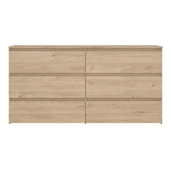 Online Nimara Maise kommode H:70 x B:138 x B:41 cm med 6 skuffer i egelook