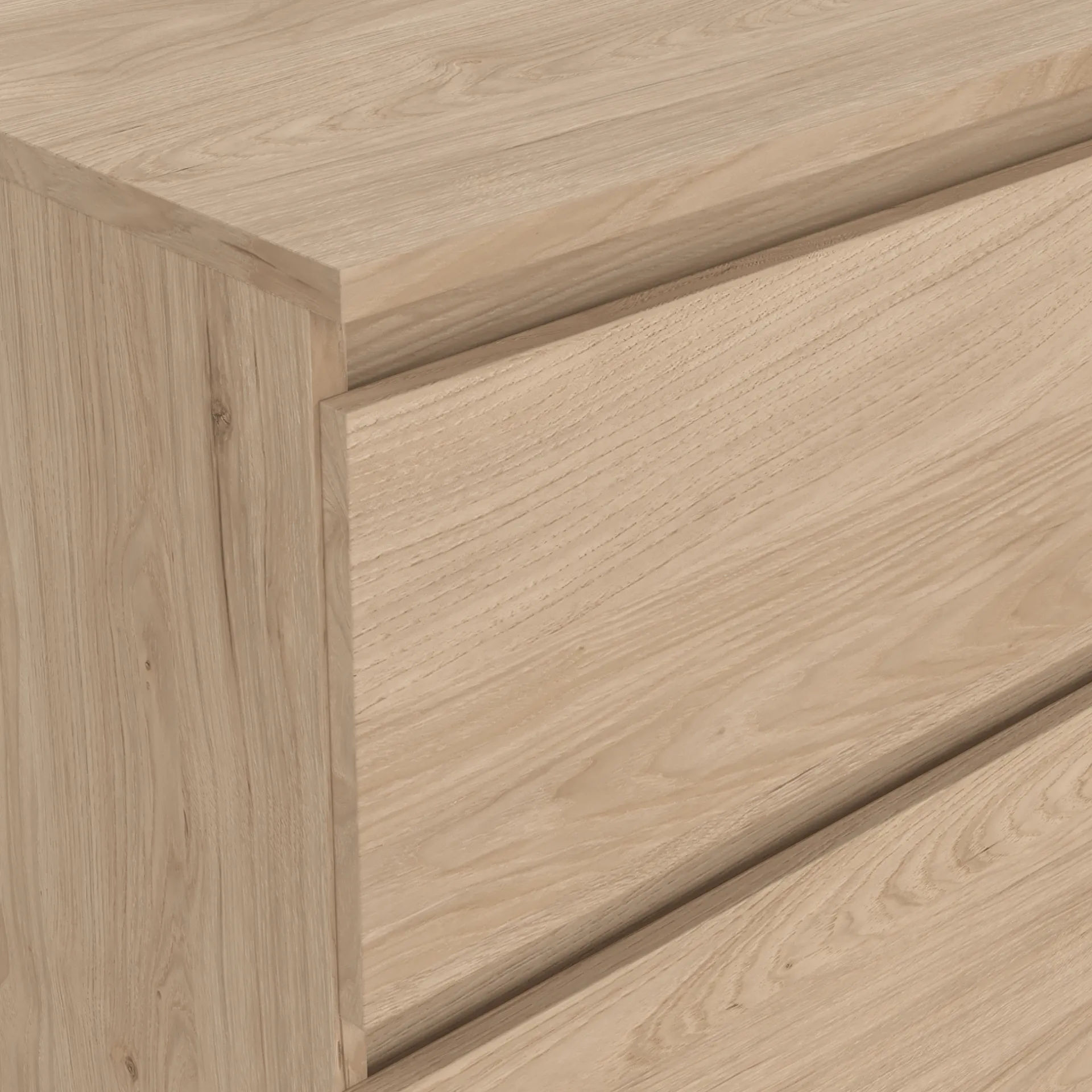 Online Nimara Maise kommode H:70 x B:138 x B:41 cm med 6 skuffer i egelook