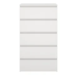 Hot Nimara Maise kommode H:114 x B:65 x D:41 cm med 5 skuffer i hvid