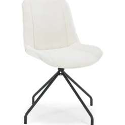 Discount Nimara Maja spisebordsstol i hvid boucle med drejefunktion 360 grader