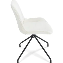 Discount Nimara Maja spisebordsstol i hvid boucle med drejefunktion 360 grader