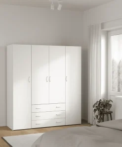New Nimara Malia garderobeskab hvid 4 låger 3 skuffer