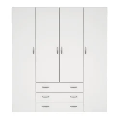 New Nimara Malia garderobeskab hvid 4 låger 3 skuffer