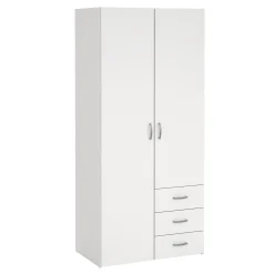 Nimara Malia garderobeskab hvid 2 låger 3 skuffer